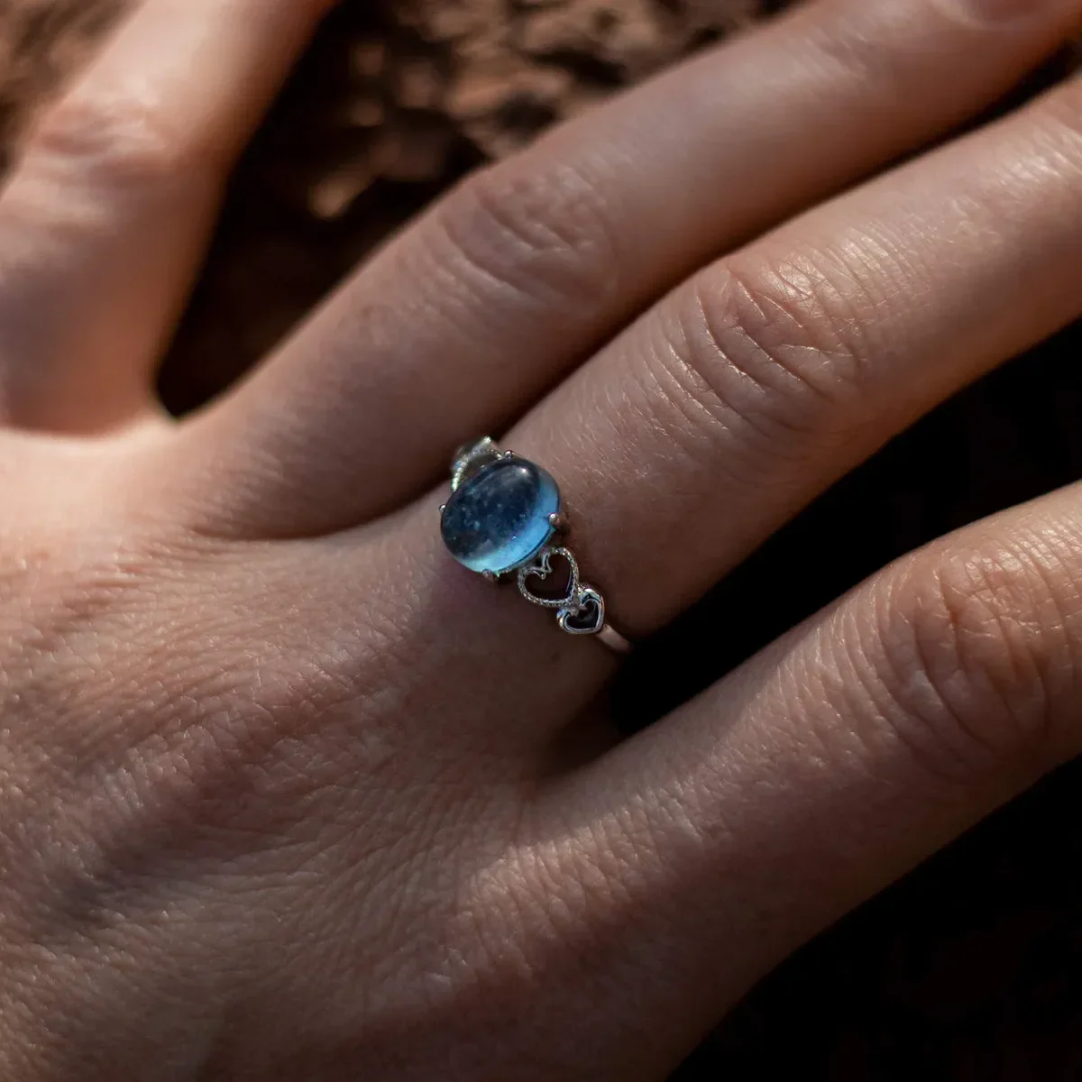 Bague Ajustable en Aigue-Marine - Image 3