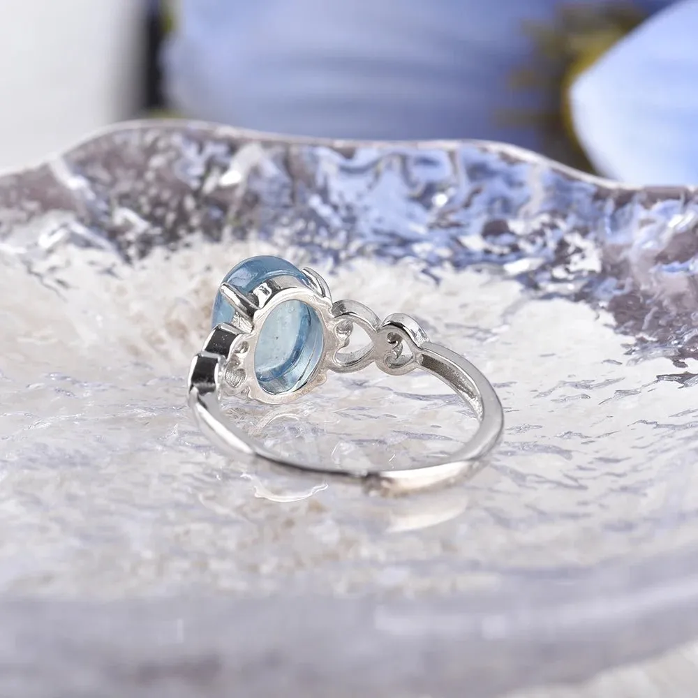 Bague Ajustable en Aigue-Marine - Image 4
