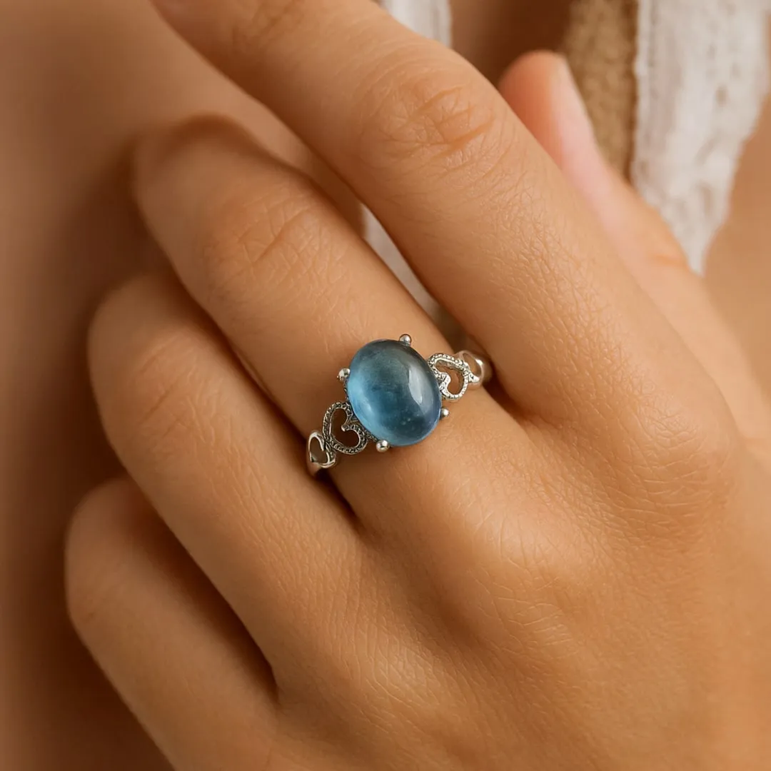 Bague Ajustable en Aigue-Marine - Image 5