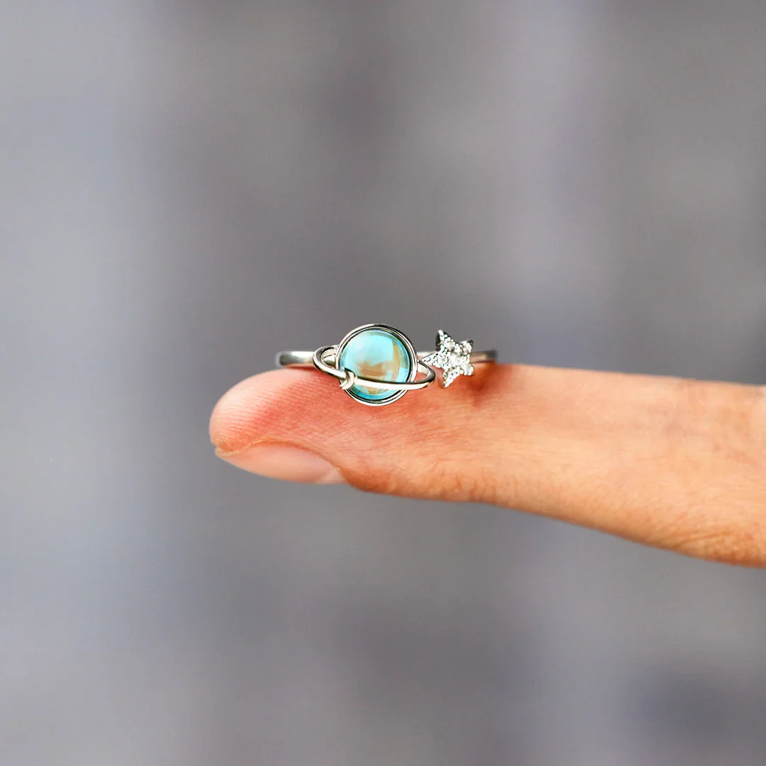 Bague Lune et Étoile Rotative - Image 2