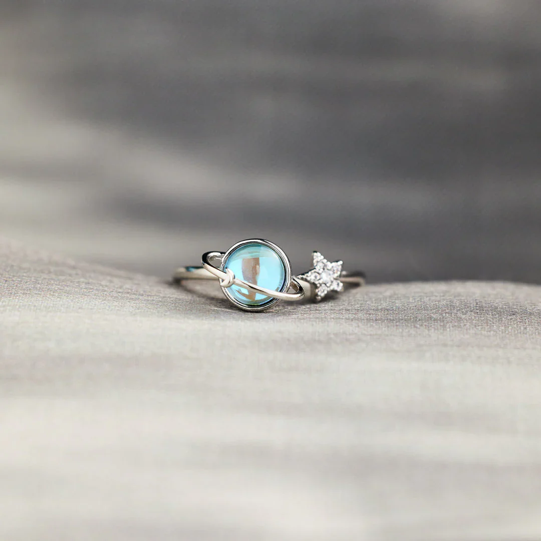 Bague Lune et Étoile Rotative - Image 3