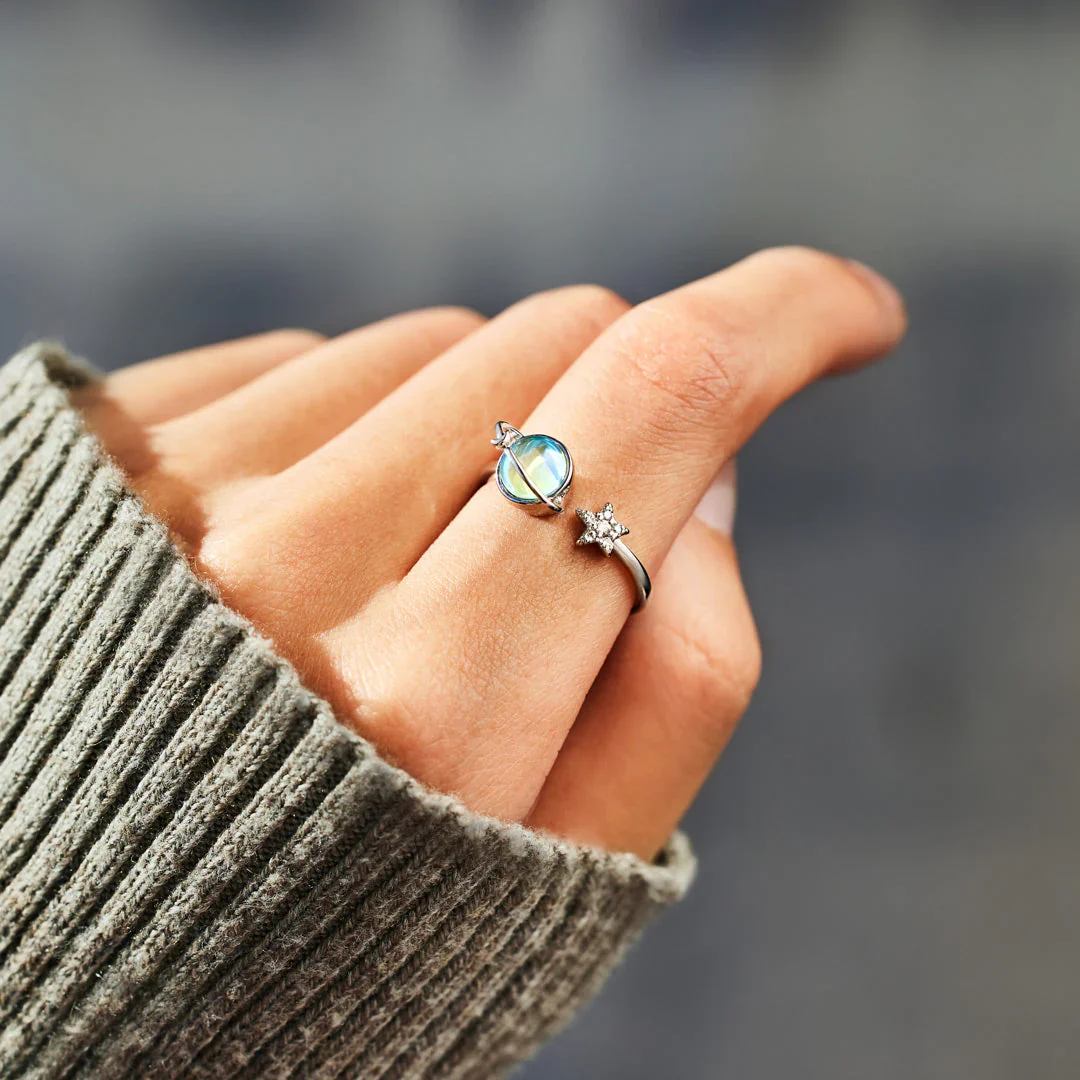 Bague Lune et Étoile Rotative - Image 4