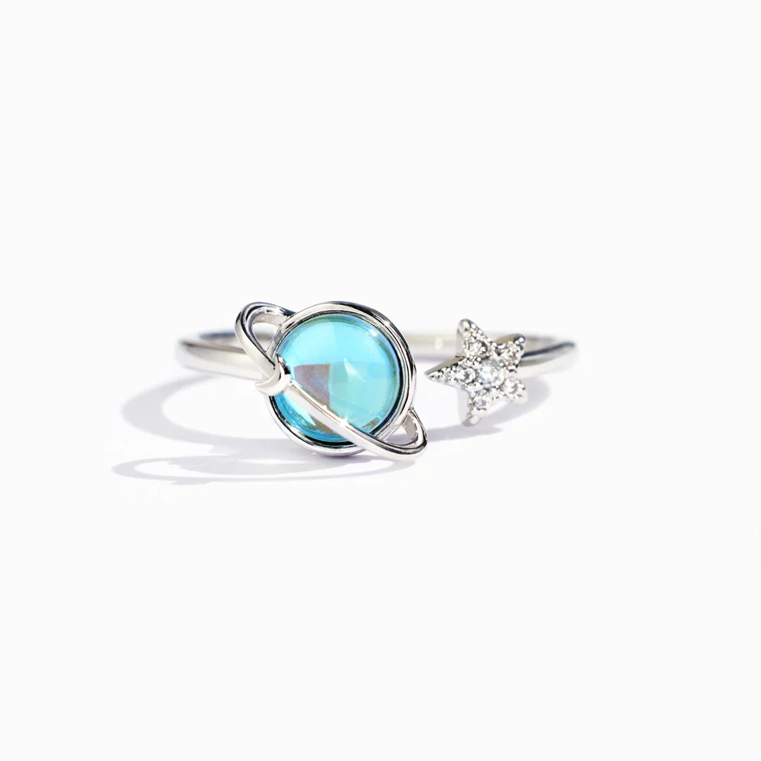 Bague Lune et Étoile Rotative - Image 6