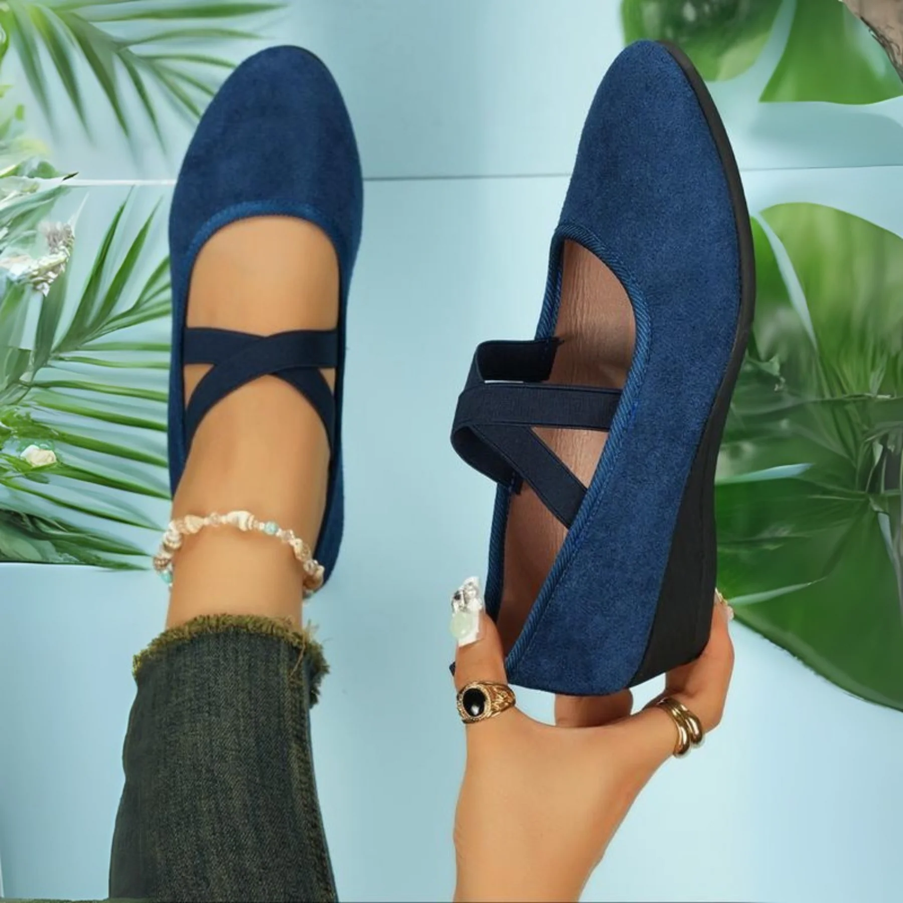 Ballerines avec semelle compensée et fermeture élégante - Image 4