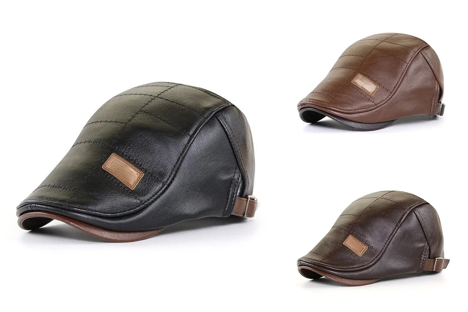 Nouveau béret en cuir tendance - Image 10