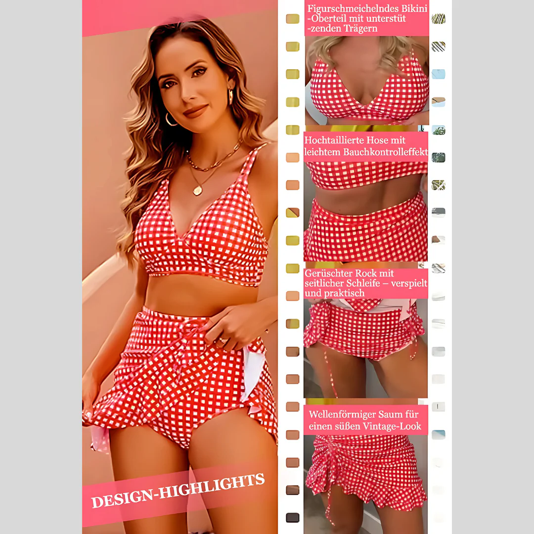 Bikini deux pièces à motif à carreaux