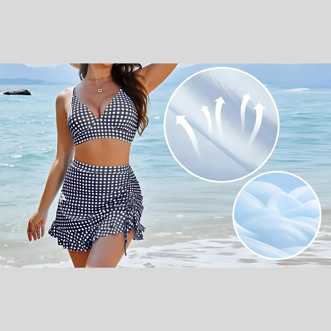 Bikini deux pièces à motif à carreaux - Image 5