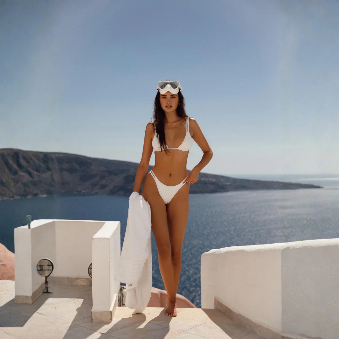 Bikini Taille Haute Motif Méditerranéen - Image 33
