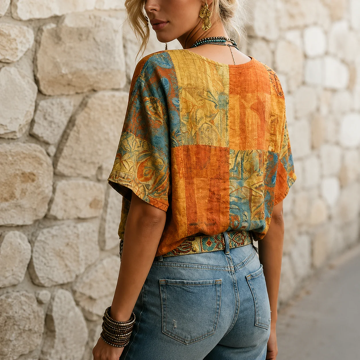 Blouse Vintage Femme à Motif Libellule - Image 3
