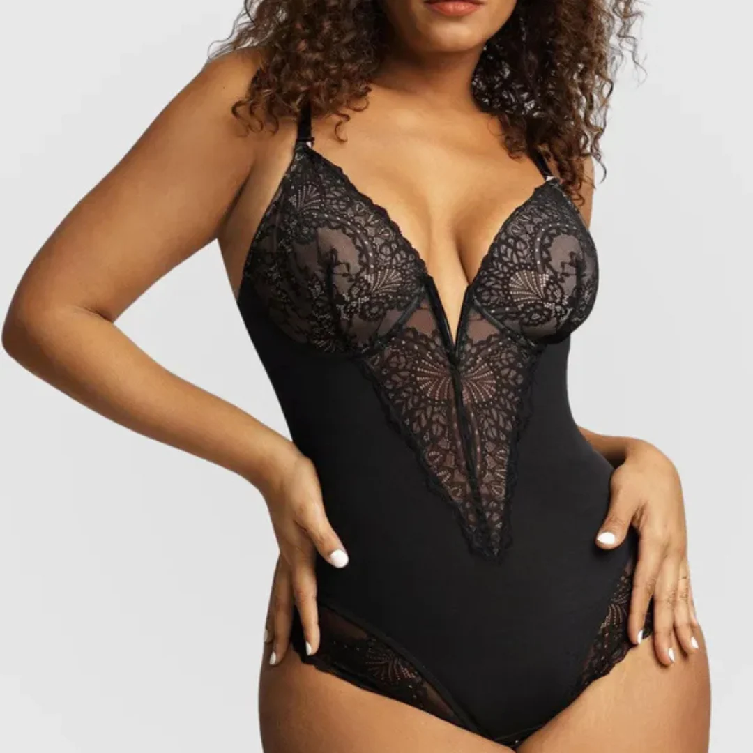 Body gainant en dentelle noire - Image 2