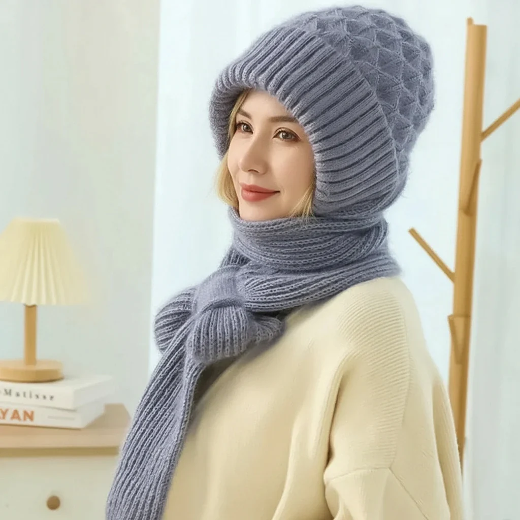 Bonnet et écharpe coupe-vent doublés avec protection auditive - Image 5