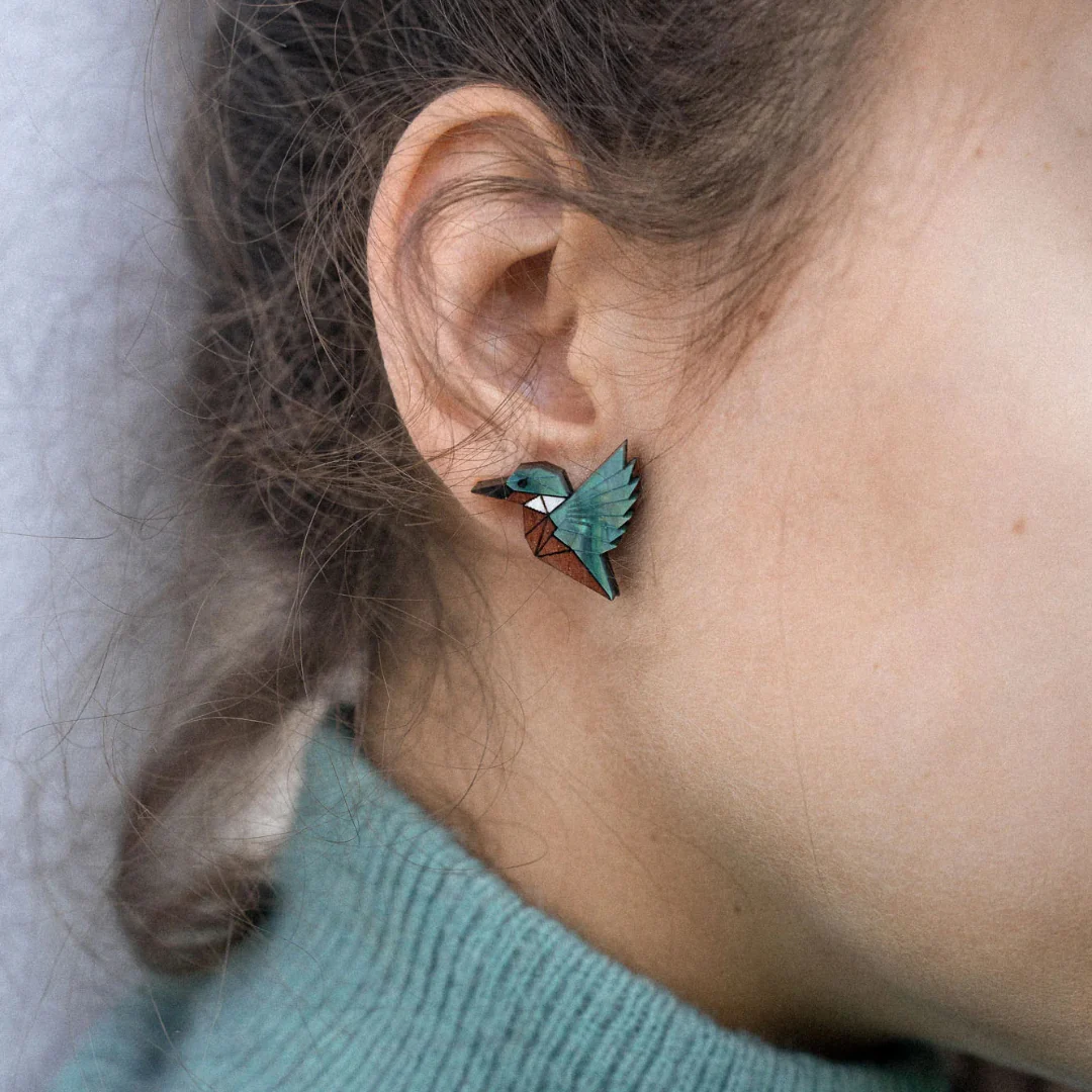 Boucles d'oreilles Martin-pêcheur - Image 2