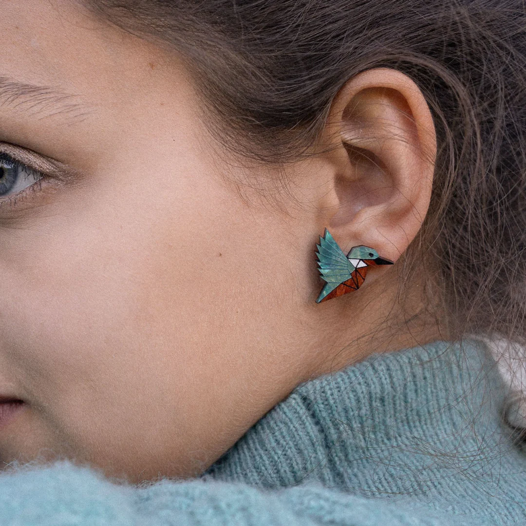 Boucles d'oreilles Martin-pêcheur - Image 3