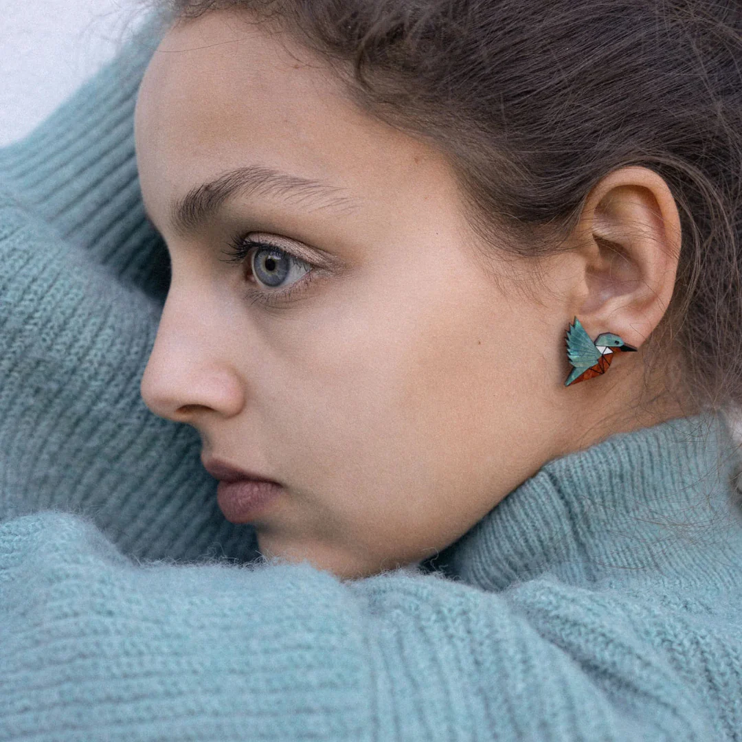Boucles d'oreilles Martin-pêcheur - Image 4