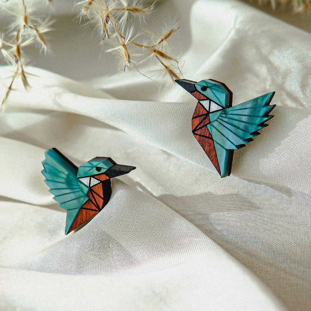 Boucles d'oreilles Martin-pêcheur - Image 6