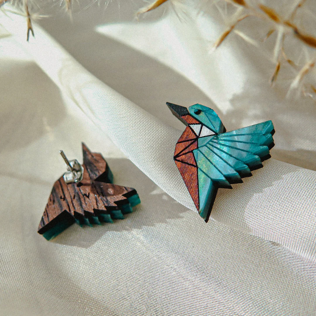 Boucles d'oreilles Martin-pêcheur - Image 7