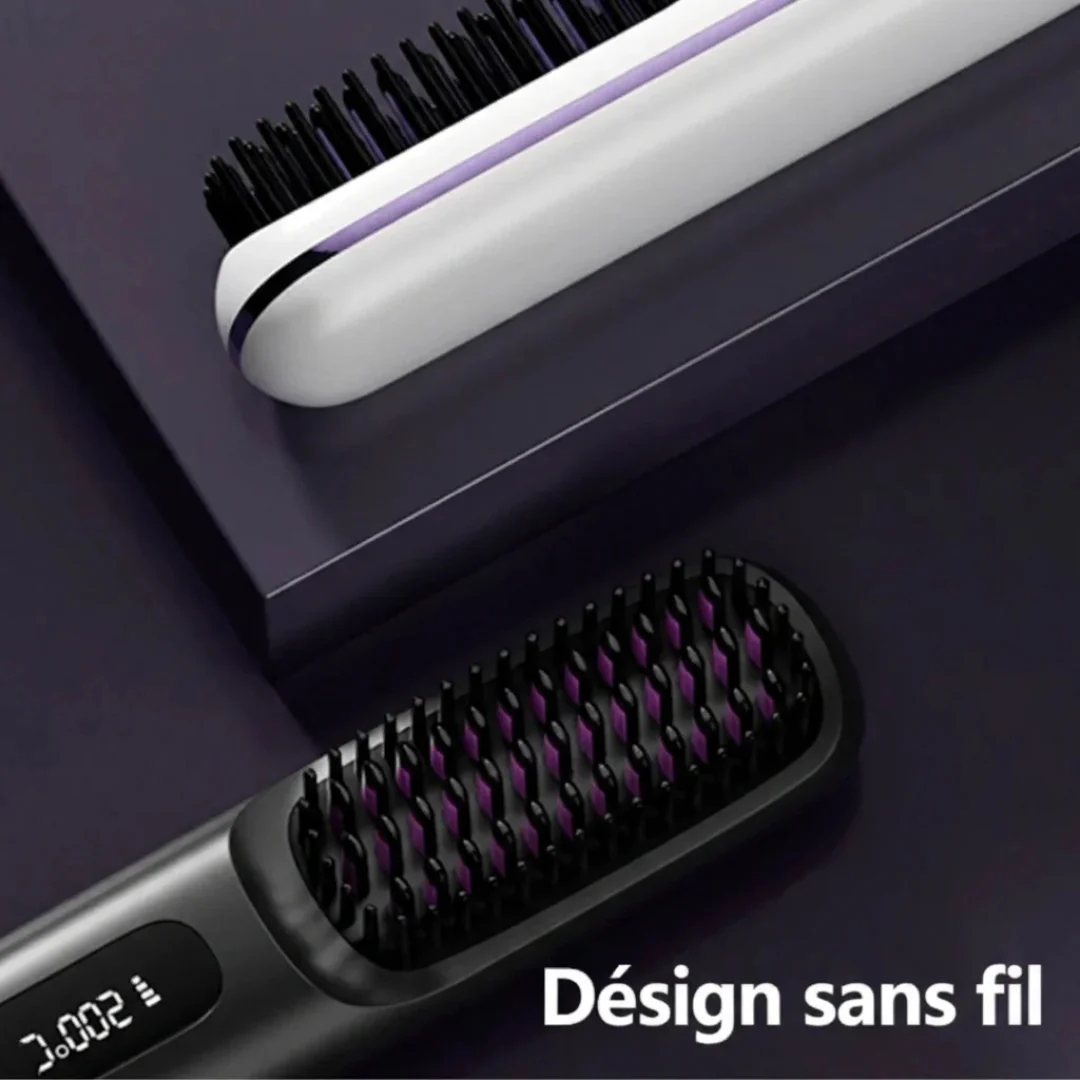 Brosse coiffante chauffante céramique cheveux courts - Image 2