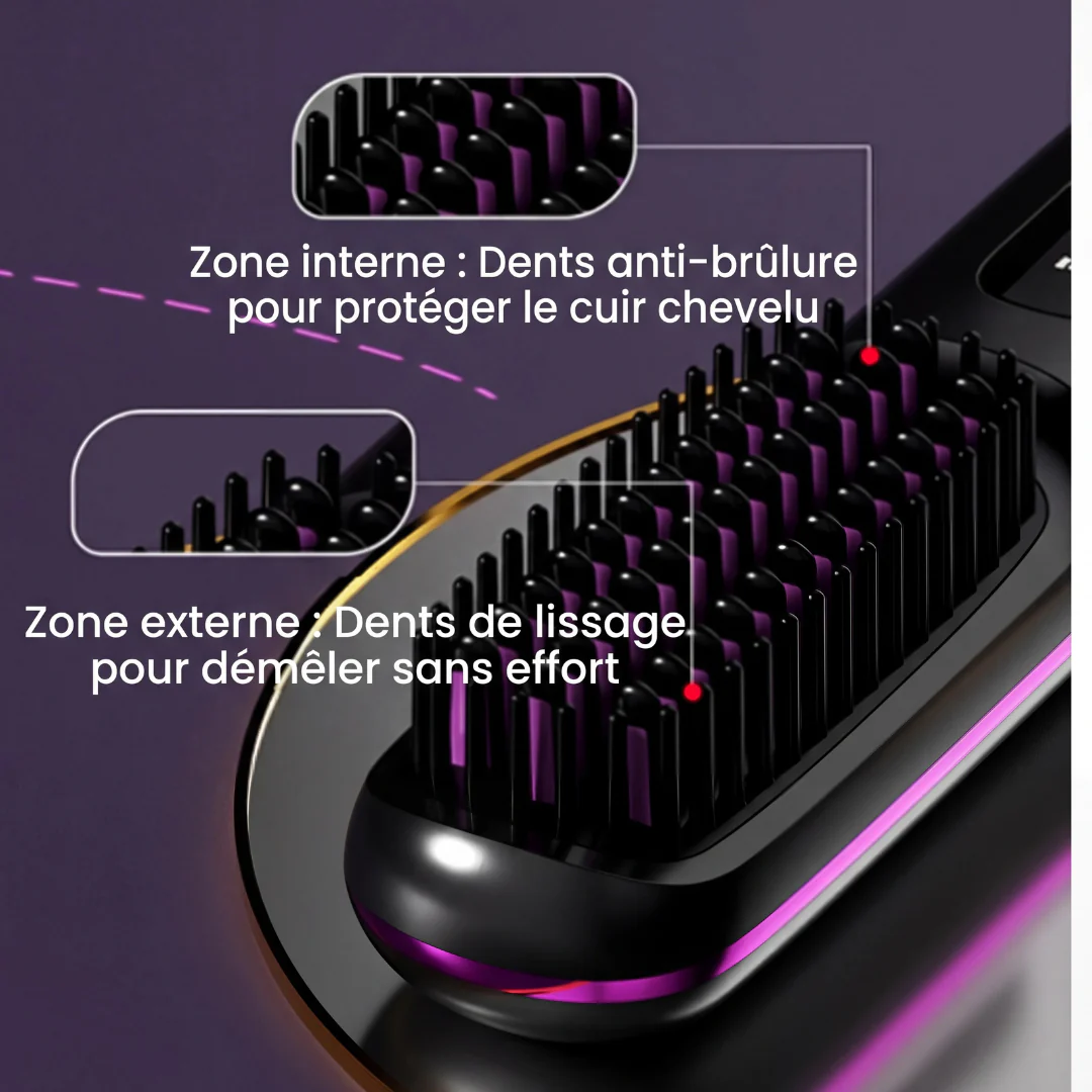 Brosse coiffante chauffante céramique cheveux courts - Image 4