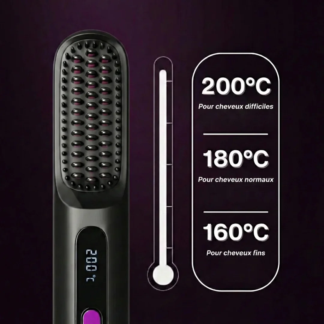 Brosse coiffante chauffante céramique cheveux courts - Image 5