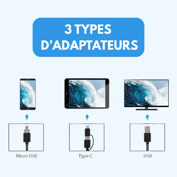 Caméra endoscopique HD étanche avec câble flexible - Image 6