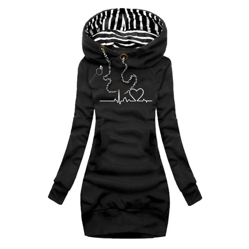 Cécile | Robe-pull imprimée Heartbeat