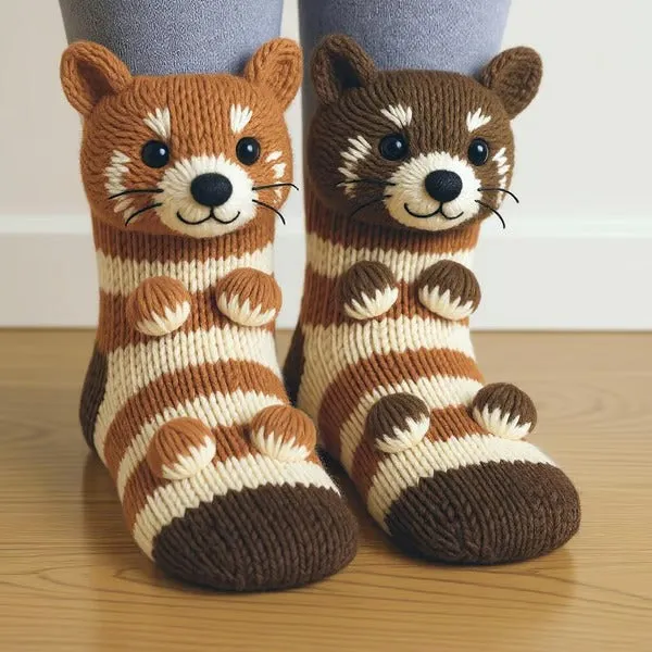 Chaussettes peluche animaux - Image 4