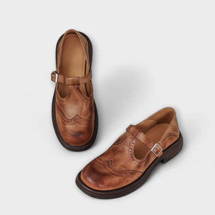 Chaussures confortables en cuir pour femme avec fermeture velcro - Image 7