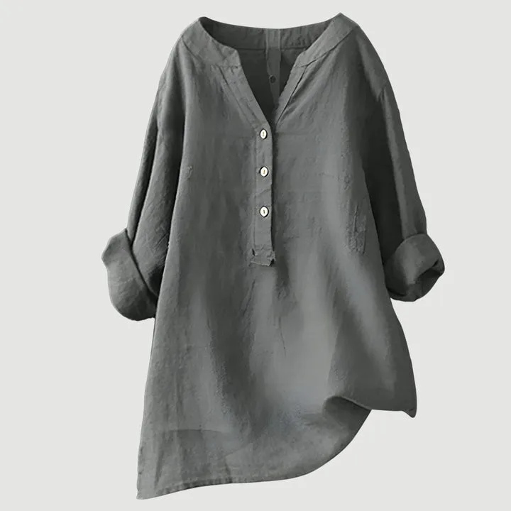 Chemise légère en lin avec boutons - Image 3