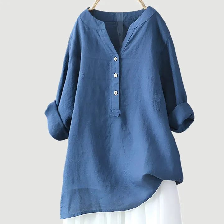 Chemise légère en lin avec boutons - Image 7