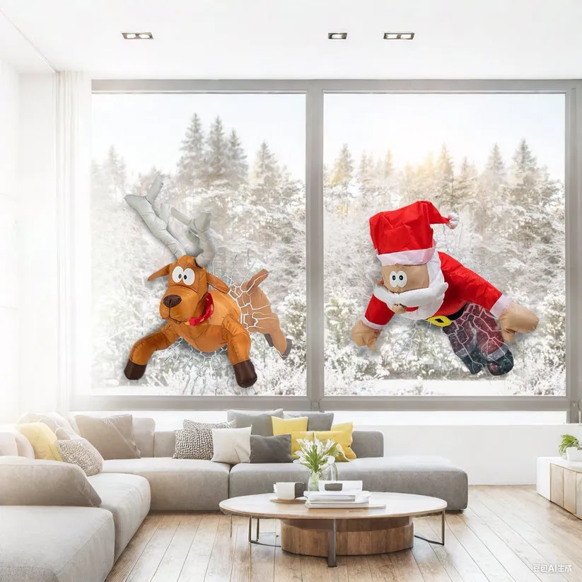 Décorations de Noël Père Noël et Renne écrasés - Image 5