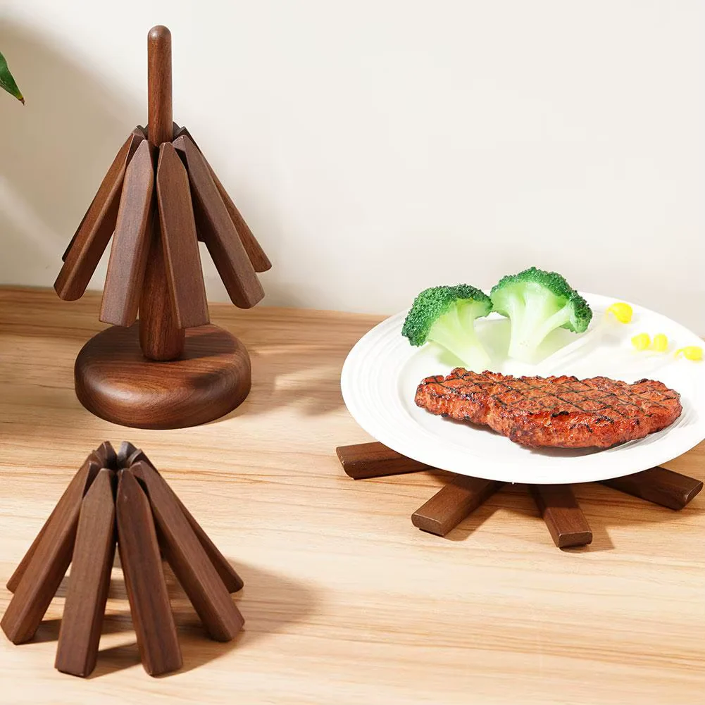 Dessous de plat en bois en forme d’arbre