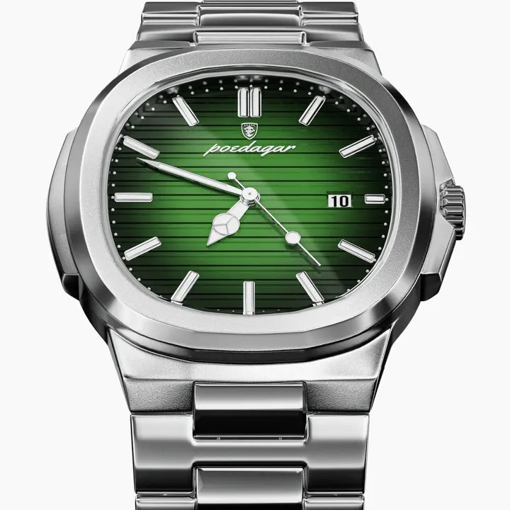 Montre-bracelet en acier inoxydable avec cadran vert – 41mm - Image 7