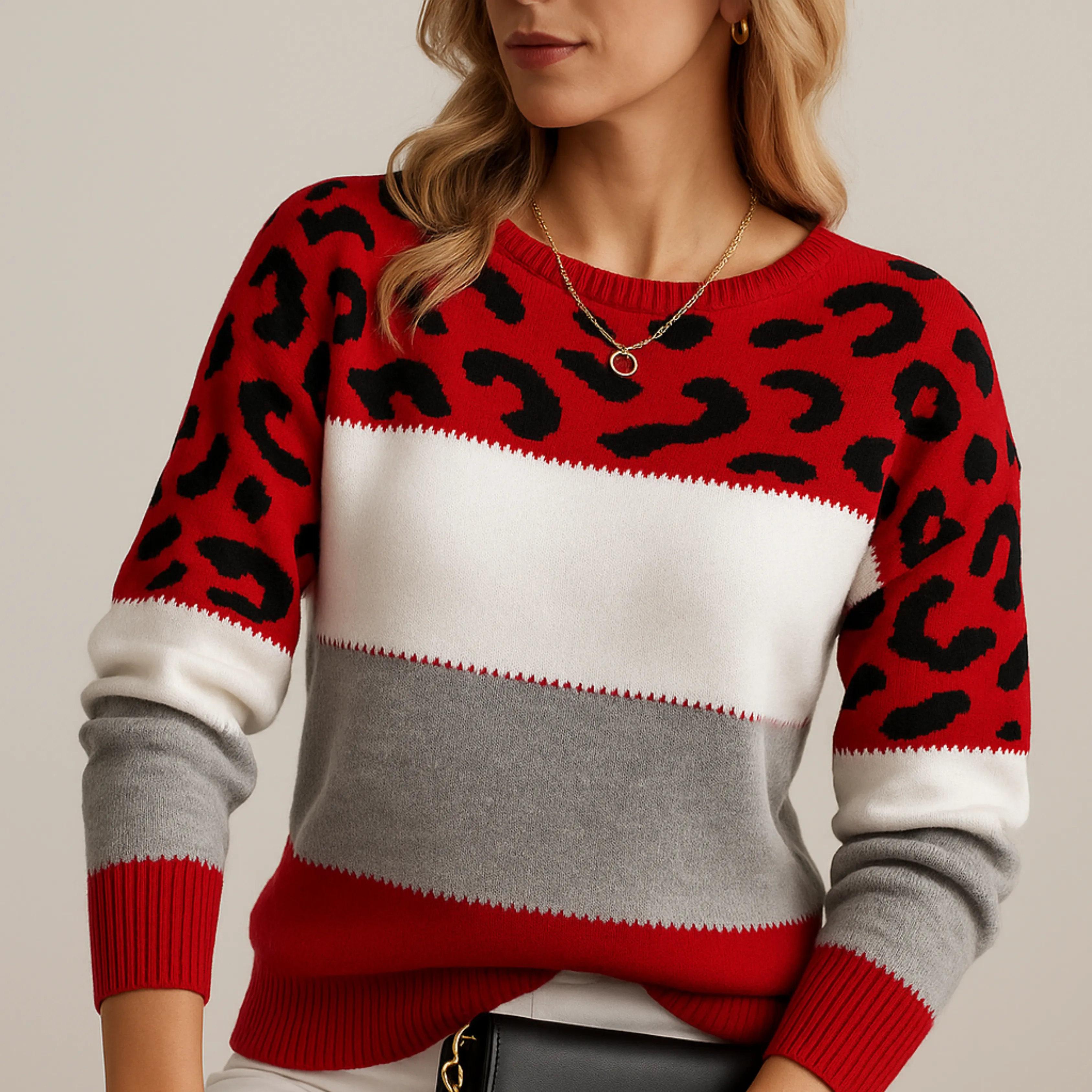 Élégant pull à motif léopard - Image 3