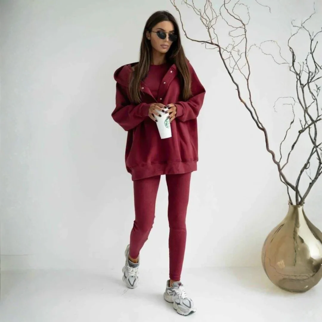Ensemble Confortable | Sweat À Capuche, Gilet et Pantalon - Image 4