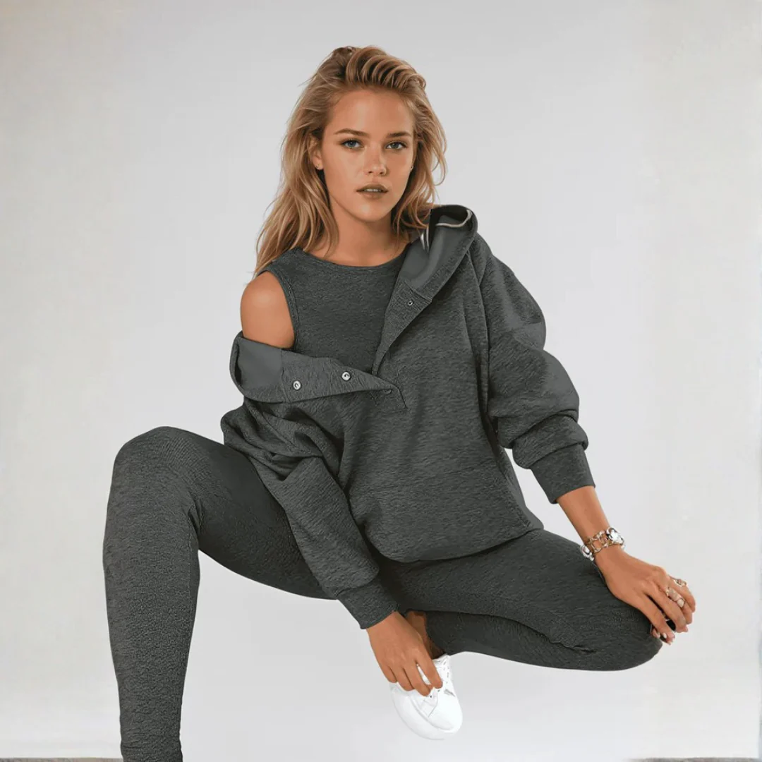 Ensemble Confortable | Sweat À Capuche, Gilet et Pantalon - Image 6