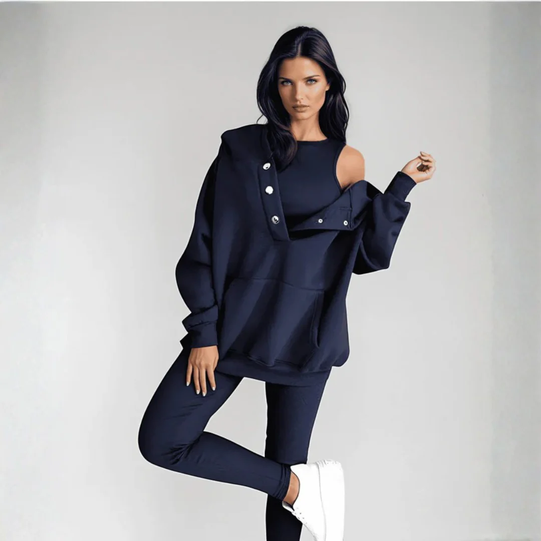 Ensemble Confortable | Sweat À Capuche, Gilet et Pantalon - Image 7