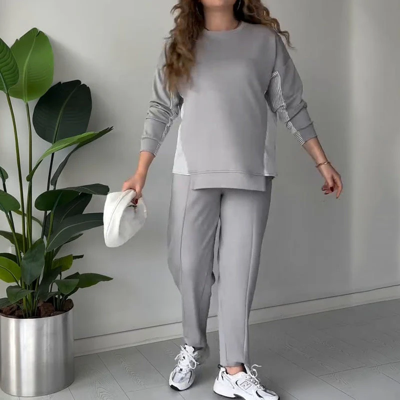 Ensemble détente 2 pièces à blocs de couleurs pour femmes - Image 2