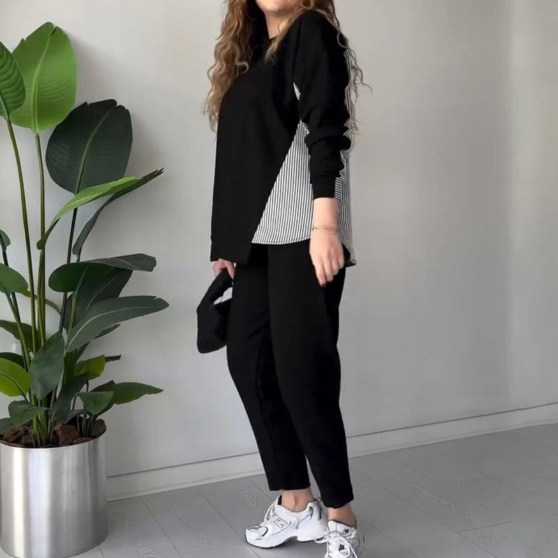 Ensemble détente 2 pièces à blocs de couleurs pour femmes - Image 4