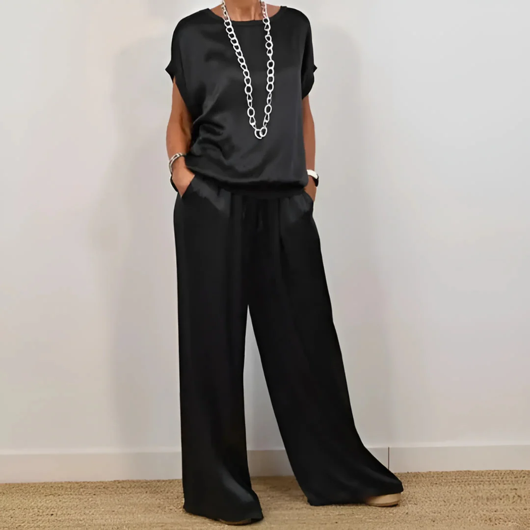 Ensemble satin femme élégant - Image 3