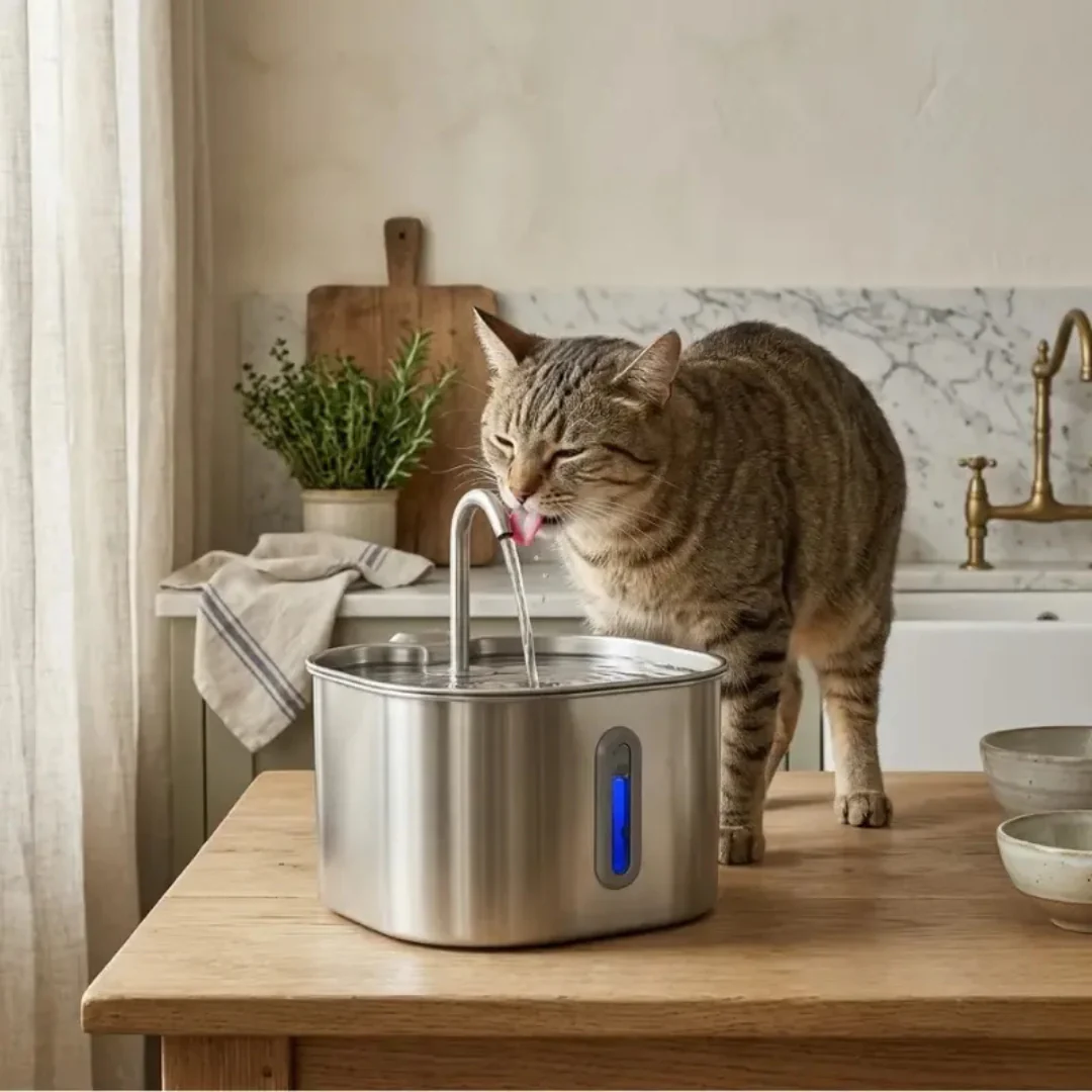 Fontaine à Eau pour Chat en Acier Inoxydable - Image 4