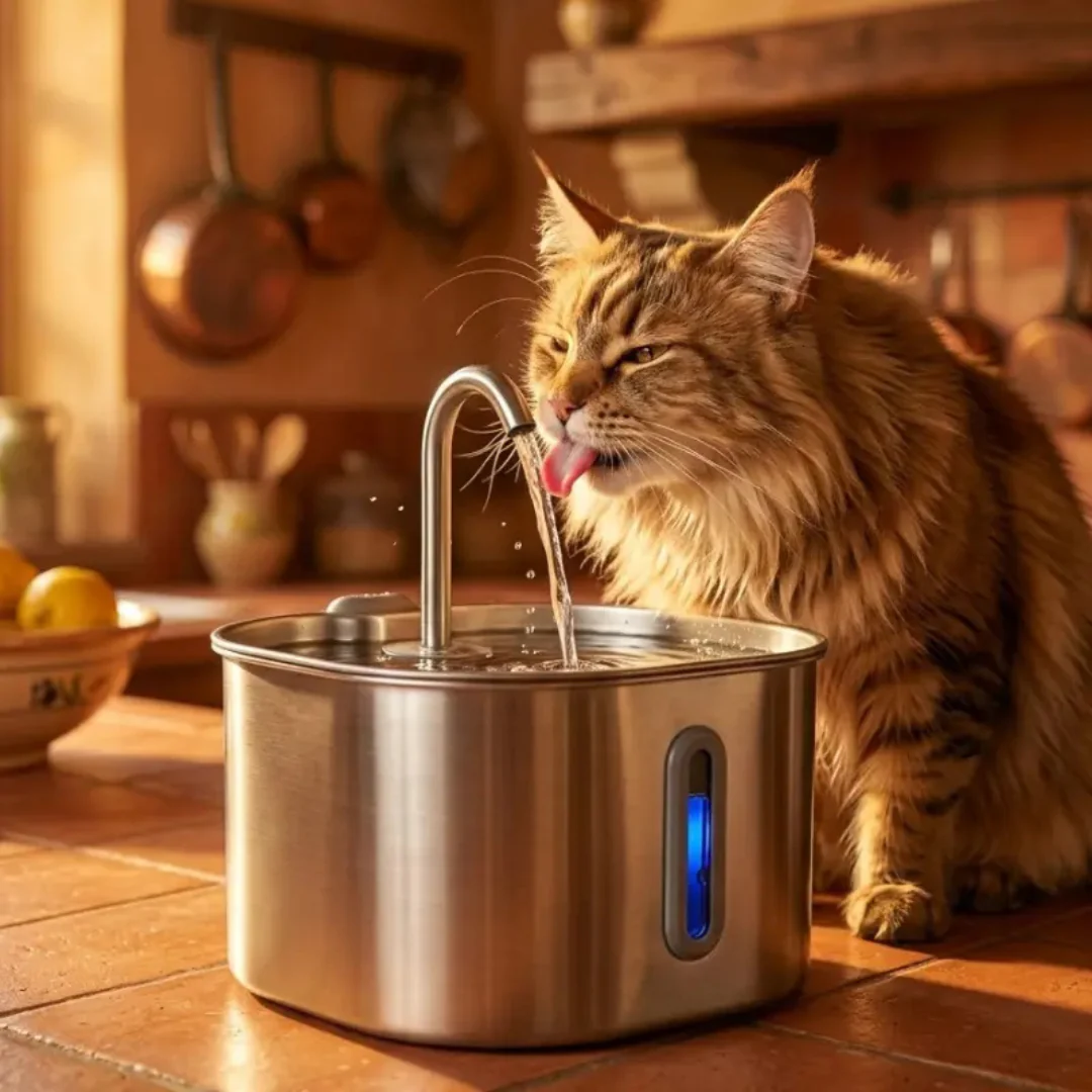 Fontaine à Eau pour Chat en Acier Inoxydable - Image 9