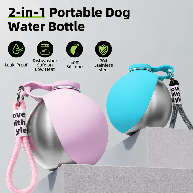 Gourde pour chien 2 en 1 avec bol intégré - Image 5