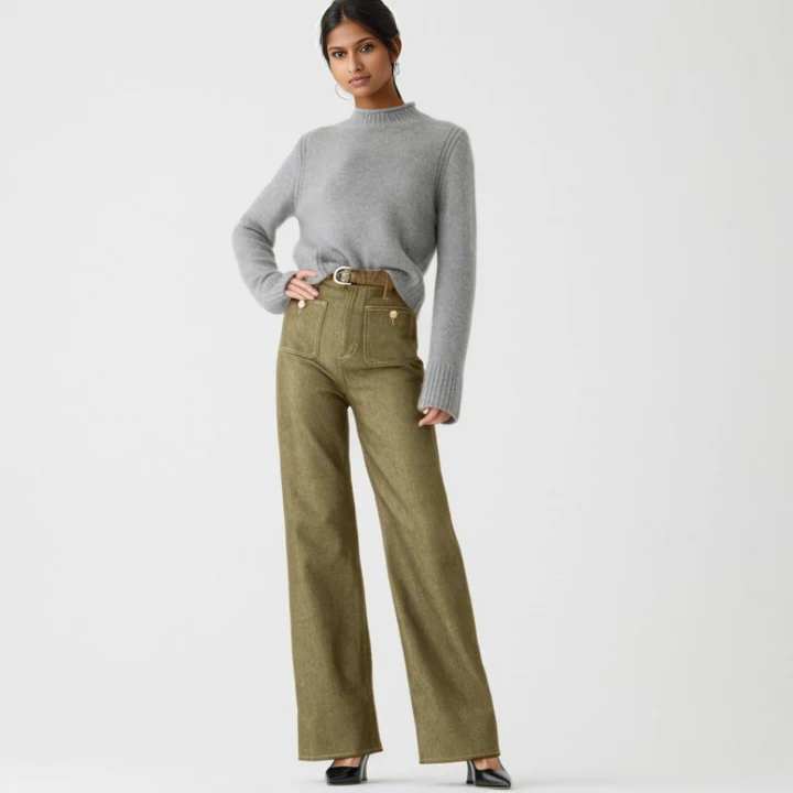 Jean stretch taille haute à jambe large FitCurve - Image 10