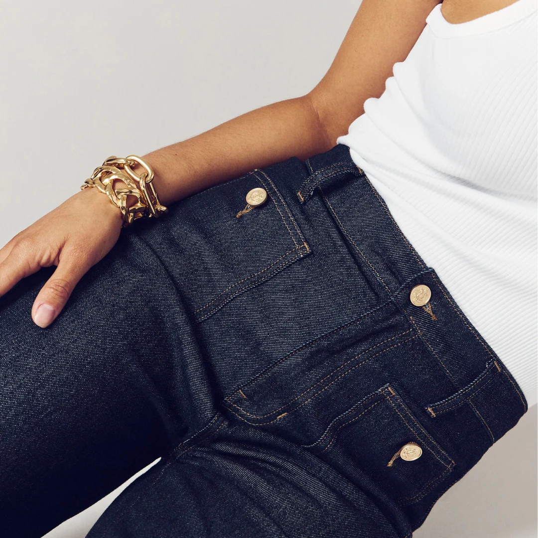 Jean stretch taille haute à jambe large FitCurve - Image 5