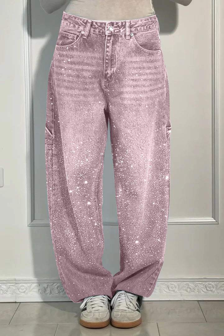 Jean ample pour femme avec strass - Image 2