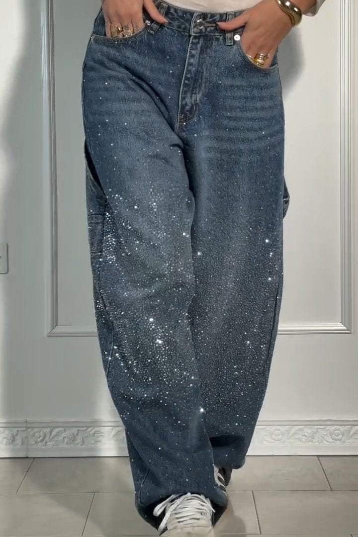 Jean ample pour femme avec strass - Image 3