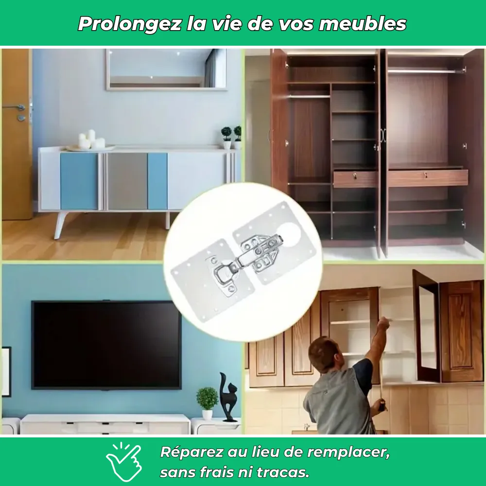 Kit de réparation charnières meubles - Image 4