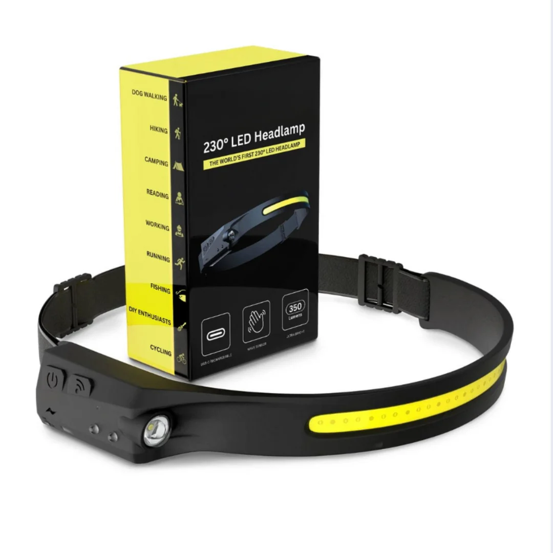 Lampe frontale LED rechargeable avec capteur de mouvement - Image 3