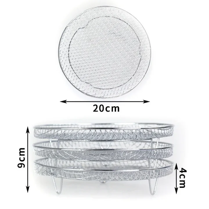 Lot de 3 paniers empilables compatibles Airfryer® + 2 pinces - Image 12