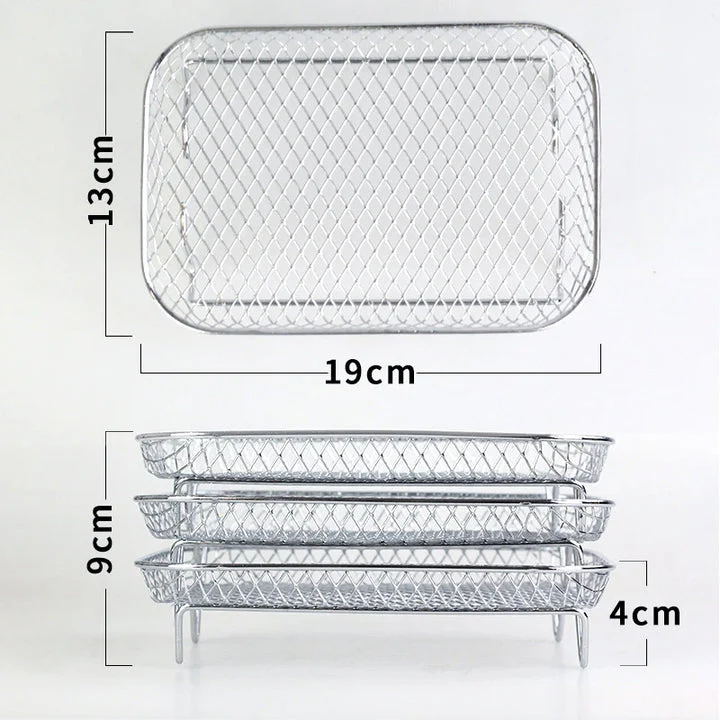 Lot de 3 paniers empilables compatibles Airfryer® + 2 pinces - Image 13